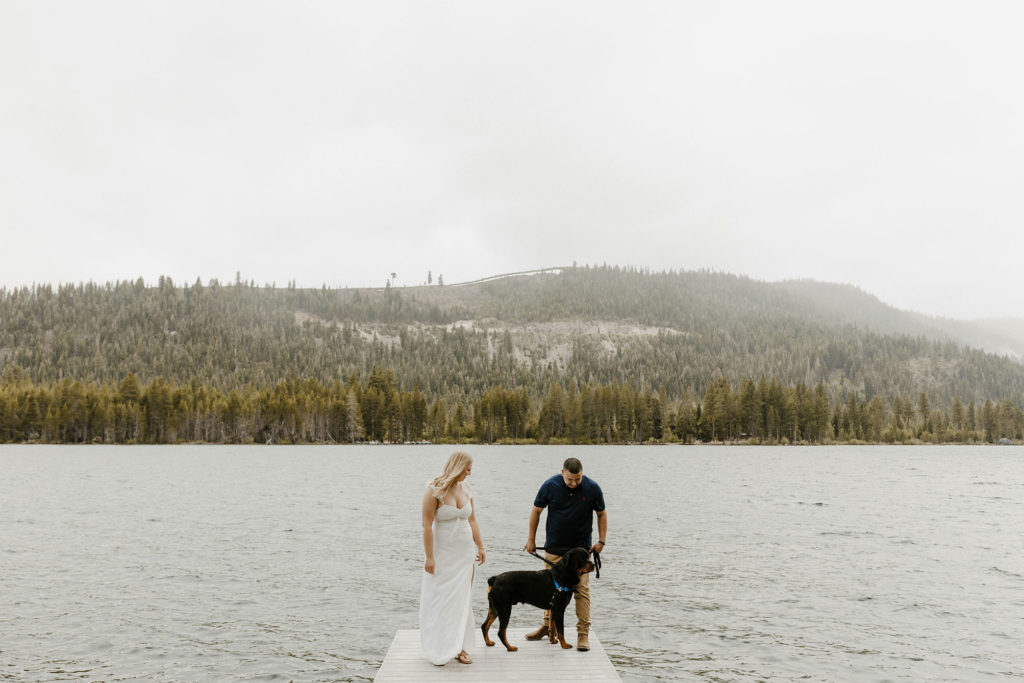 stormy donner lake engagement photos