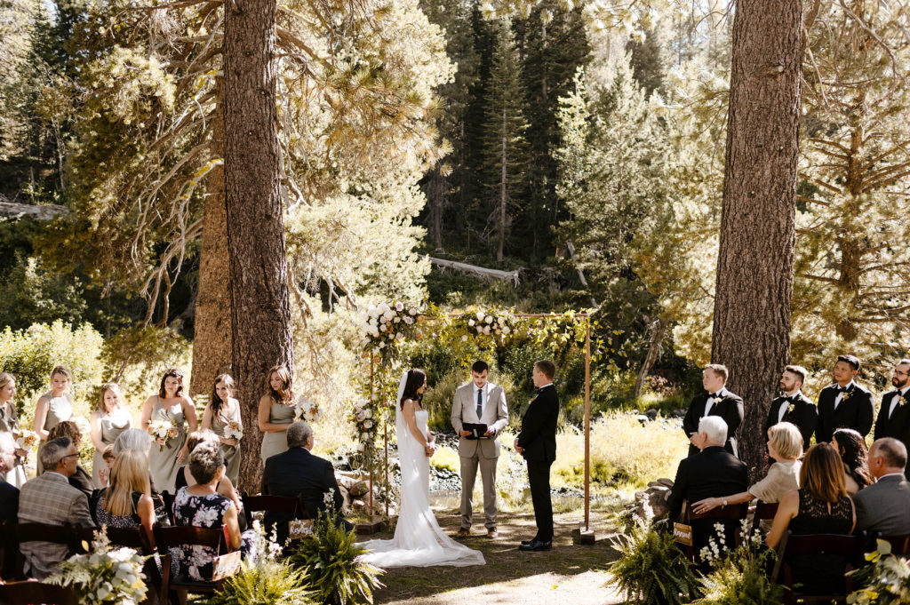 ceremony at a dancing pines wedding