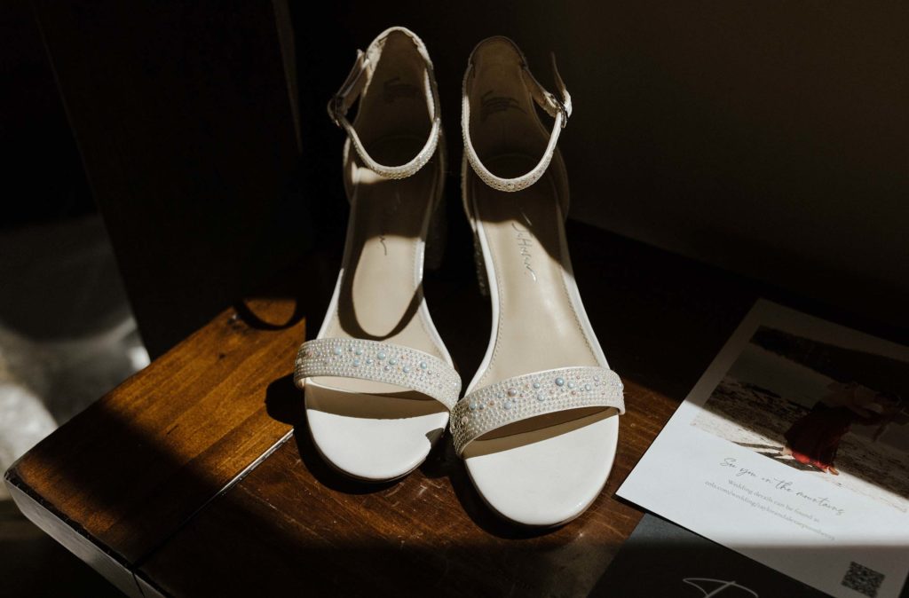 pearl white wedding heels