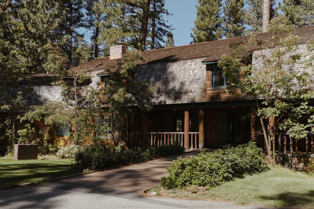 Wooden building with lots of greenery at Valhalla in Lake Tahoe