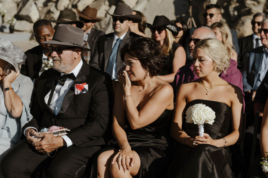 Wedding guests watching ceremony at Heavenly Lake View Lodge 