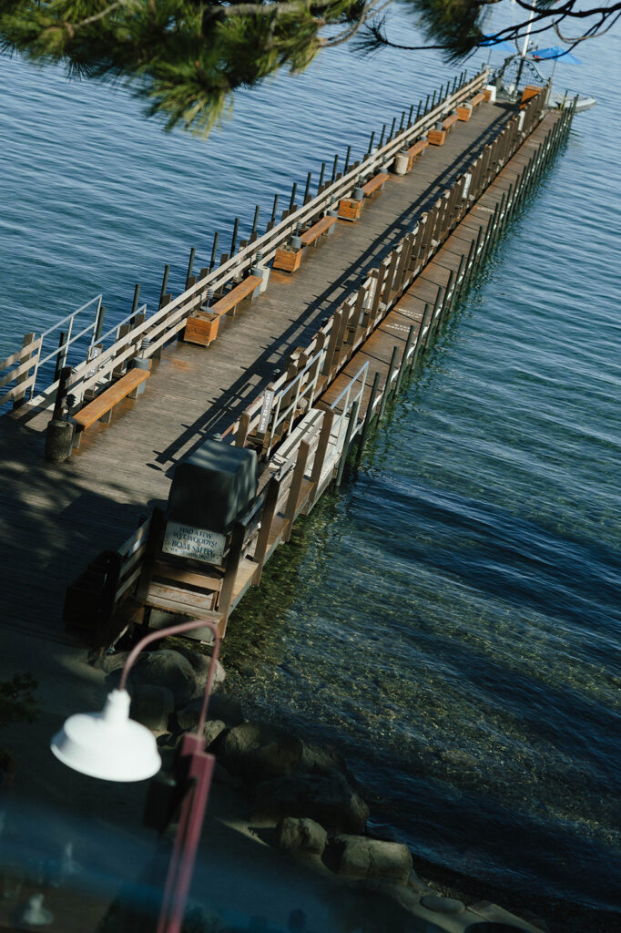 Wooden pier at Garwoods stretching out onto Lake Tahoe
