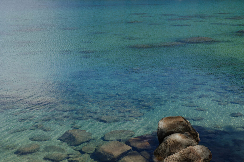 Rocks underwater at Lake Tahoe